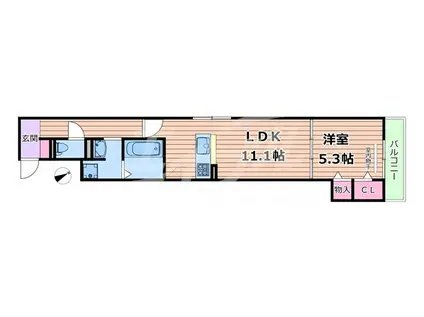 メゾン・ド・プレール(1LDK/1階)の間取り写真