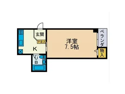 ミッドライズマツイ(1K/4階)の間取り写真