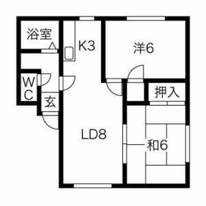 ノース FIELD弐番館(2LDK/2階)の間取り写真