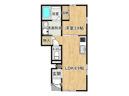 エルミタージュ(1LDK/1階)の間取り写真