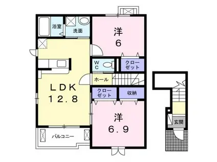 ニシルネオ(2LDK/2階)の間取り写真