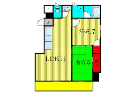 メゾン三羊(2LDK/2階)の間取り写真