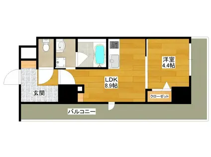 グランセジュール江坂(1LDK/5階)の間取り写真