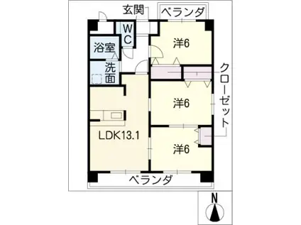 マイズフォレスト(3LDK/6階)の間取り写真