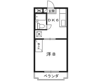 ステラハウス(1DK/1階)の間取り写真