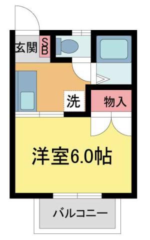 鶴居荘A棟(1K/2階)の間取り写真