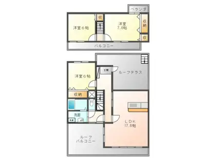 サニーライフB(3LDK/2階)の間取り写真