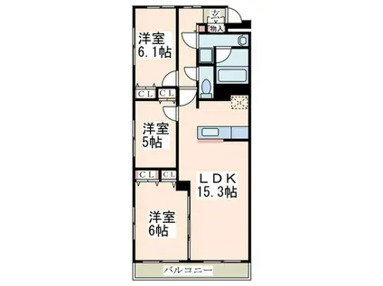 プライム藤が丘(3LDK/2階)の間取り写真