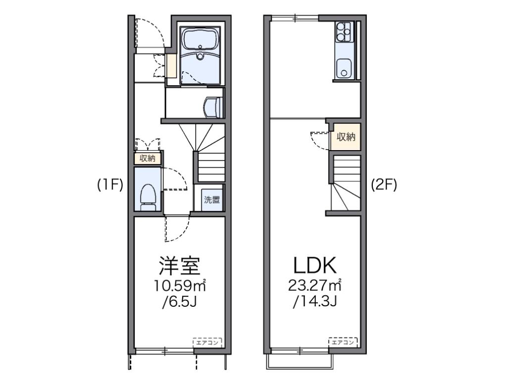 レオネクストCASA タカノ(1LDK/1階)の間取り写真