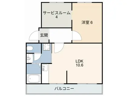 コーポ的場(1SLDK/2階)の間取り写真