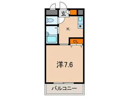 リーベン美幸(1K/4階)の間取り写真