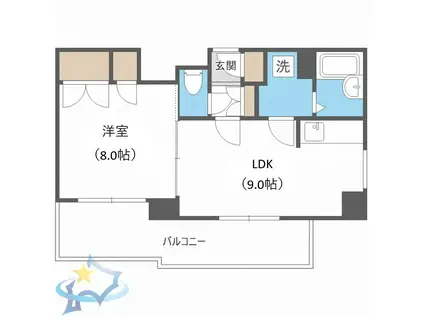アームズ美術館通I(1LDK/4階)の間取り写真