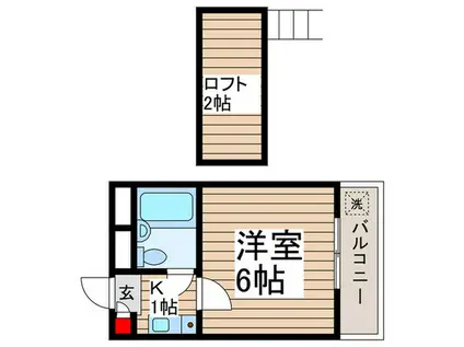 メゾン幕張(1K/2階)の間取り写真