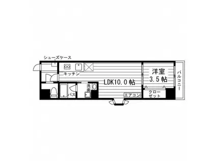 エクセラン仙台(1LDK/9階)の間取り写真