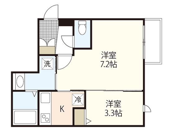 月光南観音弐番館(1LDK/3階)の間取り写真