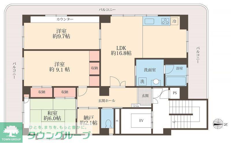 ホライズン東四つ木(3SLDK/4階)の間取り写真