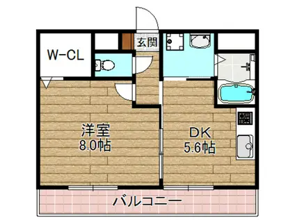 アンプルールフェールハンナハンナ(1DK/1階)の間取り写真