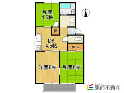 プレジール(3DK/2階)の間取り写真