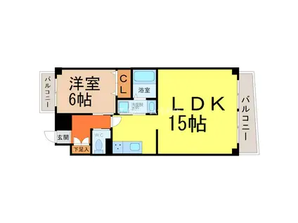 ブルームライフ今池(1LDK/5階)の間取り写真