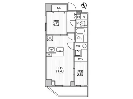 ステージファースト浅草橋IV(2LDK/4階)の間取り写真
