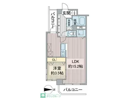 藤和半蔵門コープ(1LDK/8階)の間取り写真