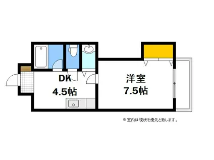 ヴェルマーレ中広(1DK/6階)の間取り写真