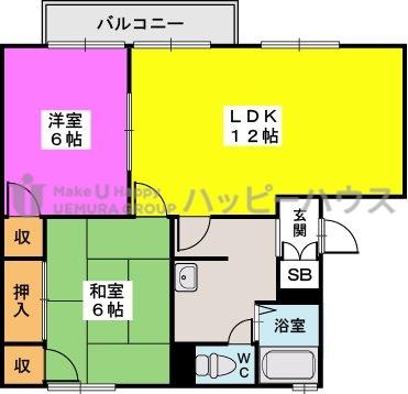 プレジデント正弥I(2LDK/2階)の間取り写真