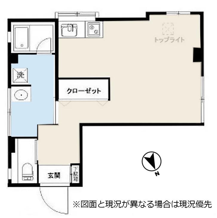 服部ビル(ワンルーム/1階)の間取り写真
