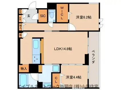 AVANCE東草深イースト(2LDK/3階)の間取り写真