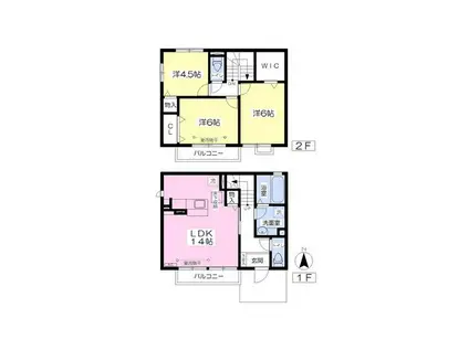 ルミエールB(3LDK/1階)の間取り写真