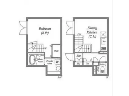 LEGALAND高円寺南(1DK/1階)の間取り写真