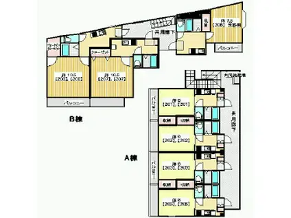 ラ・ポールあさまA(ワンルーム/2階)の間取り写真