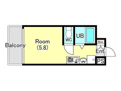 テラスレジデンス津田沼(ワンルーム/3階)の間取り写真