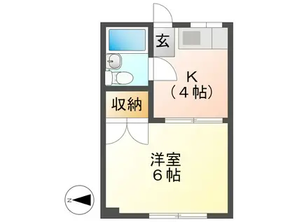 コーポ美水(1K/2階)の間取り写真