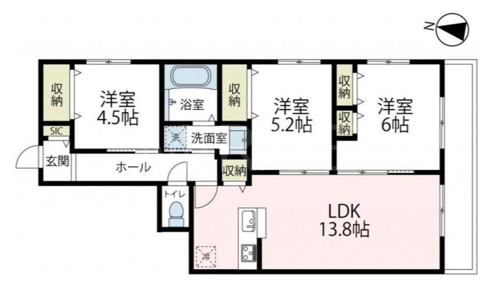 三五郎長谷(3LDK/2階)の間取り写真