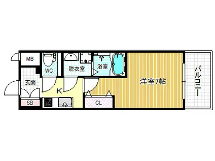 ファーストステージ梅田ウエスト(1K/4階)の間取り写真