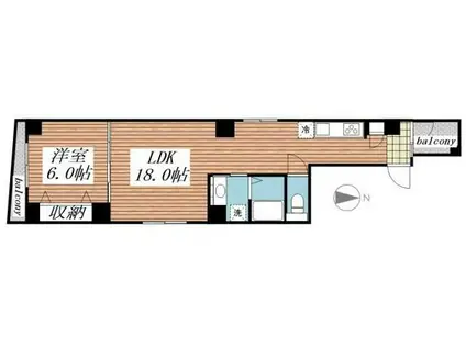 AKハイム笹塚(1LDK/2階)の間取り写真