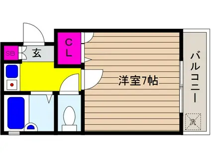 エム・エム・ハイツ(1K/1階)の間取り写真