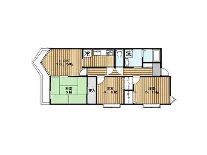 エンゼルパレス(3LDK/3階)の間取り写真