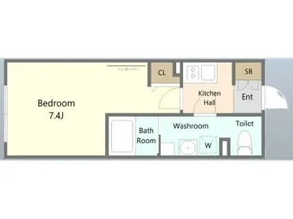AGRACES小竹向原(1K/B1階)の間取り写真