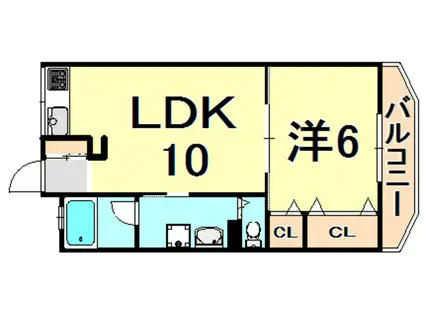 丸永マンション(1LDK/1階)の間取り写真