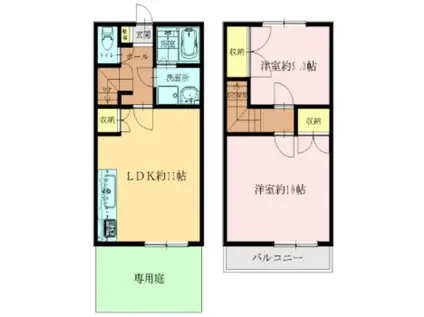 ディアコート・ソシア(2LDK/1階)の間取り写真