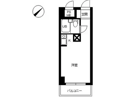 スカイコート横浜日ノ出町(ワンルーム/7階)の間取り写真