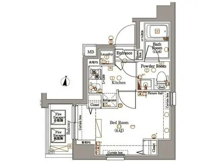 アクサス桜台STA(1K/2階)の間取り写真