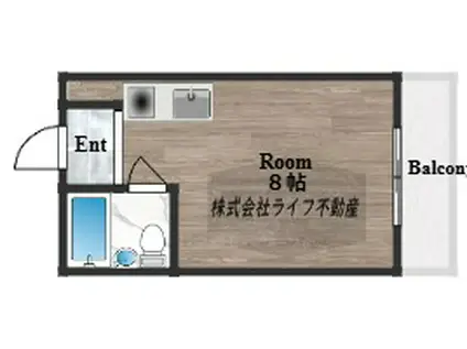 YOUハイム衣摺(ワンルーム/1階)の間取り写真