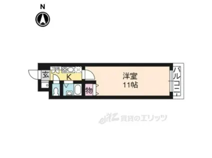 シャン・ド・フルール(1K/6階)の間取り写真