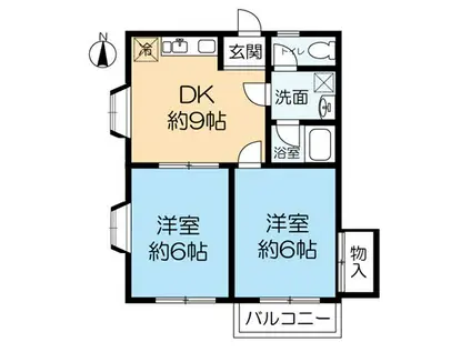 コムディッソ・オリオ(2LDK/3階)の間取り写真