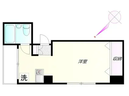 グレイス戸塚(ワンルーム/1階)の間取り写真