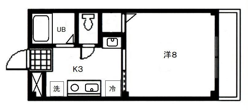 ルネス21(1K/3階)の間取り写真