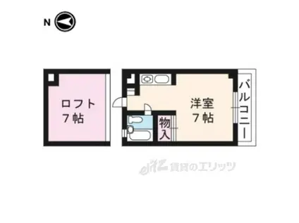 リンデンハイム(1K/2階)の間取り写真